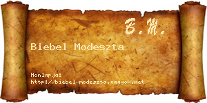 Biebel Modeszta névjegykártya